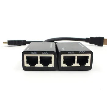 HDMI Nad RJ45 CAT5e CAT6 LAN Ethernet Balun Repetitorja Extender do 100ft 1080P