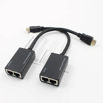 HDMI Nad RJ45 CAT5e CAT6 LAN Ethernet Balun Repetitorja Extender do 100ft 1080P