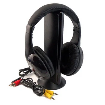 5 v 1 Brezžične Stereo Slušalke s 3,5 mm Glasbe Mikrofon s šumov TV-Slušalke za MP3, PC, TV FM iPod telefon