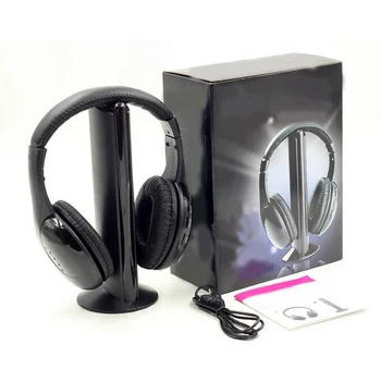 5 v 1 Brezžične Stereo Slušalke s 3,5 mm Glasbe Mikrofon s šumov TV-Slušalke za MP3, PC, TV FM iPod telefon