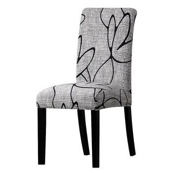 Siva in črna Stol Zajema elastična Stretch sedeža kritje Slipcovers housse de stolček za banket Hotel jedilnico pisarniški stol