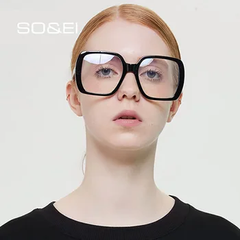 TAKO&EI Moda Prevelik Kvadratnih Očala Ženske Očal Okvir Jasno Objektiv Letnik Semi-kovinska Očala Moških Optična Očala Okvirji