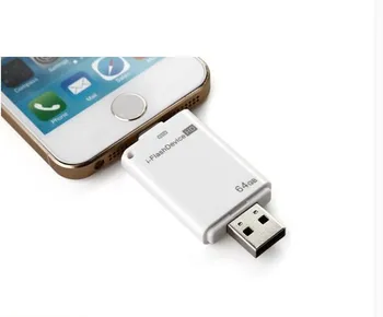 USB Flash Disk Za iPhone X 6 6 Plus 7 7S ipad Kovinski Pen Drive Memory Stick Dvojno Mobilne Otg Micro 16GB 32GB 64GB 128GB Pendriv