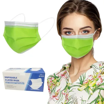 50pcs Razpoložljivi Masko 3 Plast Non-woven Usta Masko za Odrasle Zelena, Mehka, Dihanje Zaščitna Anti Onesnaževanja Prah Maske