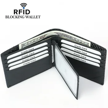 Ogljikovih vlaken vzorec RFID denarnice šivanje multi-card položaj velike zmogljivosti edinstven modni kratka moška denarnica