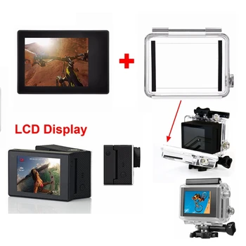 Pribor Za GoPro 4 3+LCD BacPac Zunanje Viewin Zaslon+Vodoodporno Ohišje Ohišje Pokrov Za Go Pro Junak 4 3+ Gori