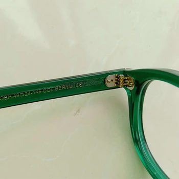 Zelena Johnny Depp Očala Moški Ženske Računalnik Očala Krog Pregleden Eyeglass blagovno Znamko design Acetat Letnik Očal Okvir
