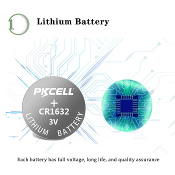 10Pcs*2Card PKCELL CR1632 1632 DL1632 3V Lithium Baterije Celice Gumb Kovanec Baterije
