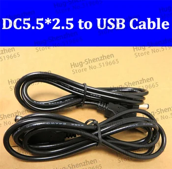 10pcs/veliko Visoko Kakovostnih USB 2.0 moški Napajalni Kabel za Polnjenje DC 5.5x2.5mm moški Vtič Priključek Kabel