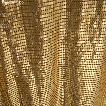 45*150 cm Poceni zlato, srebro nikelj-kovinski kovinski očesa bleščica, tkanine za zavese seksi žensk večerno obleko prtom kopalke