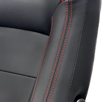 1PCS Nastavljiv Črna Rdeča PVC Usnje Nasloniti Vedro Športni Sedeži Univerzalni Avto Dirke Sedežev
