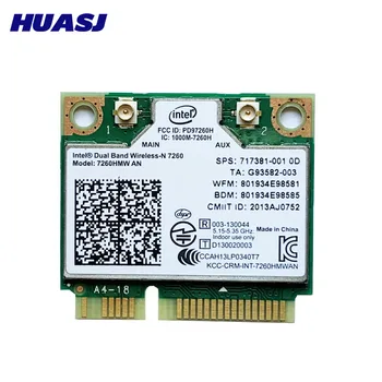 Huasj Intel Dual Band Wireless - N 7260AN 7260HMW mitad Mini PCI-E 300M Tarjeta 5G bluetooth 4,0