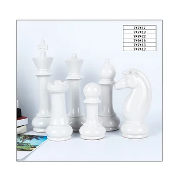 VILEAD Šest-Delni Set Keramičnih Mednarodne Šahovske Figurice Evropske Ustvarjalne Obrti Doma Dekoracijo Dodatki, Ročno izdelan Okras