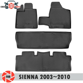 Predpražnike za Toyota Sienna II 2003~2010 odeje ne zdrsne poliuretan umazanijo zaščito notranjosti avtomobila styling dodatki
