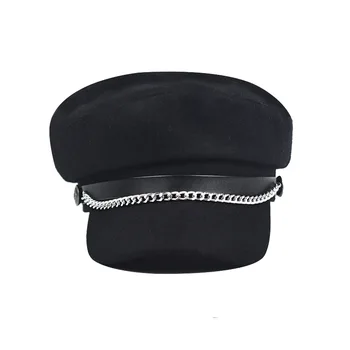 USPOP Ženske Newsboy kape iz Volne newsboy skp črno verigo vojaške kape pozimi volne klobuki ravno vizir