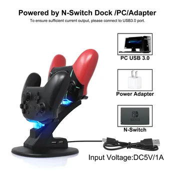 Nintendo Stikalo Dock Postajo Dvojno Polnjenje z LED Indikator Polnjenja s kablom USB, ki je Osnova za Nintend Stikalo Pro Ročaj Krmilnik