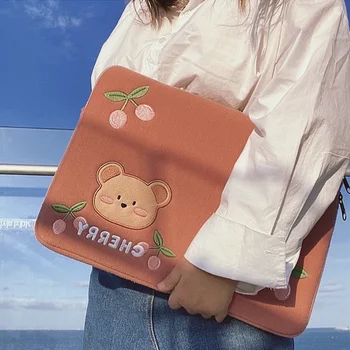 Koreja medved Ipad vrečko vrečka luštna dekleta češnja ipad pro 11 10.5 9.7 palčni tablični rokav primeru skladiščenja 13inch notranjo laptop torba