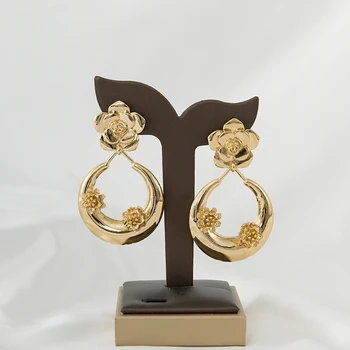 Moda biser uhani žena, materinski dan vroče spusti visijo lepote cvet zlate barve poroka model uhani