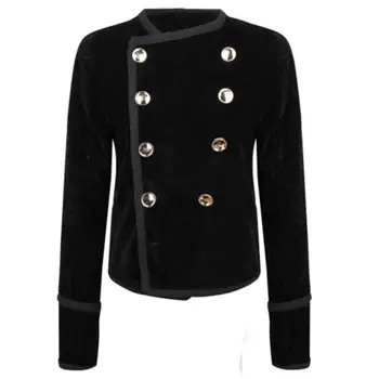 2020 jeseni mode Žamet dvojno zapenjanje plašč ženske lep black Majhna dišava kratka jakna