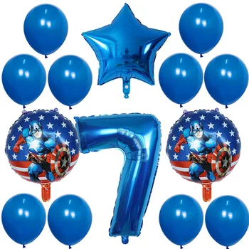 14pcs/veliko Captain America Folija Baloni 30 inch Število balonom, Rojstni dan Dekoracijo Super Junak Otroci Igrače Baby Tuš Ballon