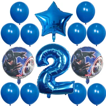 14pcs/veliko Captain America Folija Baloni 30 inch Število balonom, Rojstni dan Dekoracijo Super Junak Otroci Igrače Baby Tuš Ballon