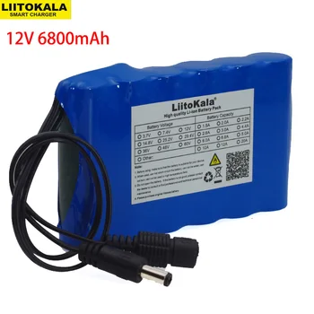 LiitoKala Prenosni Super 18650 Polnilna Litij-Ionske baterije zmogljivost DC 12 V 6800 Mah CCTV Kamera Spremlja 12,6 V 6.8 ah