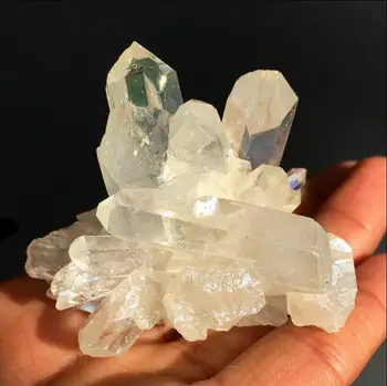 Lepi beli plamen halo quartz crystal grozdov vzorec