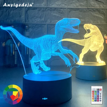 Nova 3D LED Noč Svetloba Svetilke Fire Dragon 7 Barvo Daljavo /Touch Kontrole namizne Svetilke Za Otroke Rojstni dan, Božič, Darila, Spalnica Dekor