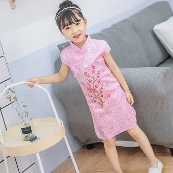 Otroci otroški Baby Dekleta Oblačenja Otroci Kitajske Obleke Pav Oblačila Malčka Tutu Obleko Tradicionalno Kitajsko Novo Leto Obleko 1-6Y