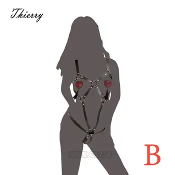 Thierry odraslih igra ženski pu Usnje Telo Pas erotično spogleduje ropstva izpostavljeni prsi Čistost pasu,fetiš sex igrače za ženske