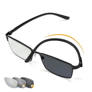 Anti-modra svetloba Prehod sončna Očala Photochromic Obravnavi Očala Moških Smolo, Leče z Anti-utrujenost Bralec Očala