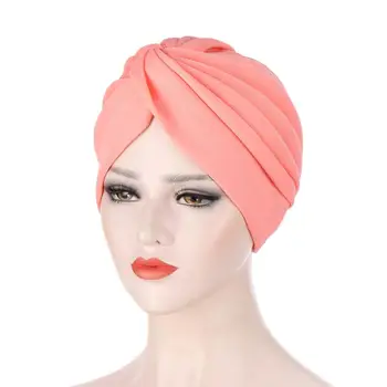 2020 Nov Prostor Bombaž Turban Klobuk Za Ženske Muslimanskih Stretchy Twist Headscarf Bonnet femme Musulman Pozimi Toplo Indija Skp, Beanie