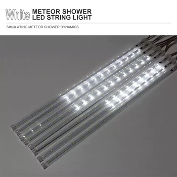 30 cm Nepremočljiva Meteor Tuš Dež 8 Cev LED Niz Luči Za na Prostem Počitnice Božično Dekoracijo Drevo EU/ZDA Plug