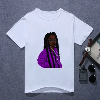 Melanin Black Kul Dekle Tiskanja Ženska T-shirt Harajuku Graphic majica s kratkimi rokavi Ženske Poletje Hip Hop T-shirt Femme Modi Vrh