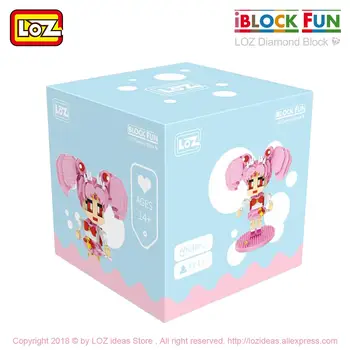 LOŠKI Diamond Blocks Risanka Luna Chibi Japonski Anime figuric Luna Mačka zidarske Opeke Diy Znak Igrače za Otroke, Otrok