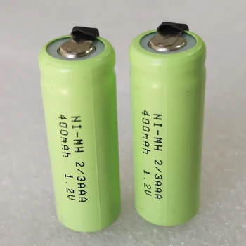 NAS 400mah 1,2 V 2/3AAA baterije za polnjenje ni-mh 2/3 AAA nimh celic z spajkanje zavihki zatiči za DIY LED sončne svetlobe