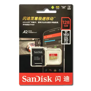 SanDisk Micro SD 32GB 100MB/s U3 64GB 128GB 256GB 160 M/s Pomnilniške Kartice 667X V30 Razred 10 microsd Bliskavica TF Kartice Brezplačno Adapter