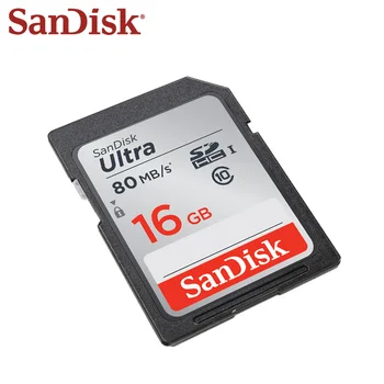 Sandisk Memory Card 16GB SDHC Max Preberite Hitrost 80/s Ultra SD Class 10 UHS-1 Flash Kartice Za Kamere Pomnilniške Kartice