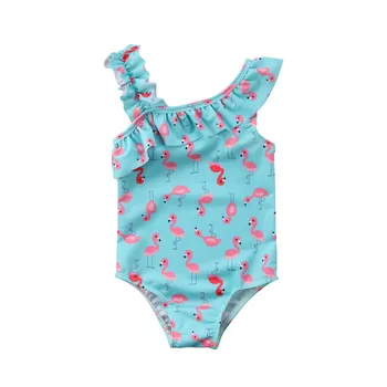 Newborn Baby Girl Boy Flamingo Romper Eno Ramo Poletnih Oblačil Jumpsuit Playsuits Bikini Kopalke, Kopalke, Kopalne iz Enega kosa