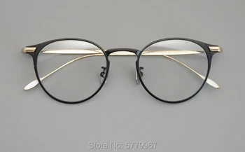 Luksuzne blagovne znamke Čistega Titana Oči Očala Okvirji za Ženske Retro Krog Recept Očala Moški Letnik Kratkovidnost Optičnih Očal