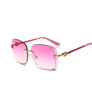 Modne blagovne Znamke Rimless Metulj sončna Očala Ženske blagovne Znamke Oblikovalec Multicolor sončna Očala Za Ženske UV400 Oculos De Sol Feminino