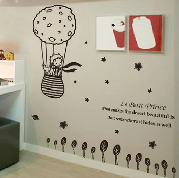 Srčkan ustvarjalne velika velikost 112.5 x 98 cm za otroke sobe mali princ in lisica Izmenljive stenske nalepke doma dekoracijo #T033