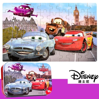 Disney Pravega Strela McQueen in Snežna Kraljica 60 Kosov Lesenih nalepke Puzzle Otroške Igrače 3D Železa Polje igrače za otroke