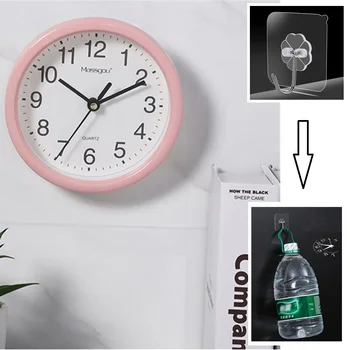 Minimalističen Male Stenske Ure Z Okvirjem Prozorno Plastično Candy Barve Izključi 15 cm Visi Watch Ura Dnevni Sobi Doma Dekor