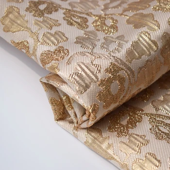Vroče prodajo fashion Multicolor tri-dimenzionalni zlato jacquardske brocade tkanine za obleko, plašč, svetla krpo tissu au meter DIY