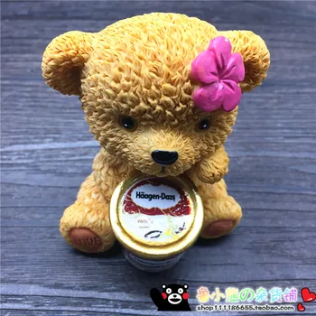 Cute Anime Risanke Tedy Medved Sladoled Hladilnik Magnet Turističnih Spominkov Hladilnik Magnetne Nalepke Za Dekoracijo Doma