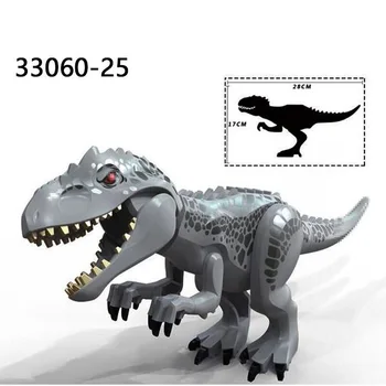 Gradniki Srebrno Siva Tyrannosaurus Rex Zelen Triceratops Modra Dinozaver Številke Za Otroke, Igrače 33060-25 33060-26