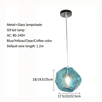 Sodobna Obesek Svetlobe G9 LED Sijoči Eno Glavo barvnega Stekla, ki Visi Svetilka za Kuhinjo, Dnevna Soba, Spalnica, Kopalnica, Restavracija
