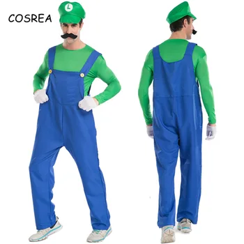 Super Bros Luigi Vodovodar Klobuki Brado bo Ustrezala Cosplay Kostum Halloween maskiranje starši-otrok, Odraslih, Otroci, Ženske