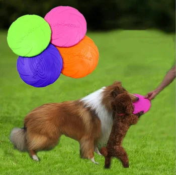15 CM Smešno Pes Leteči Disk Igrače Interaktivni Žvečiti Odpornost Ugriz Mehki Silikonski Psa Dodatki Usposabljanje Dobave